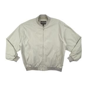 Vintage Boston Outfitters Bomber Jacket Mens XL Cream Lined Marblehead Mass